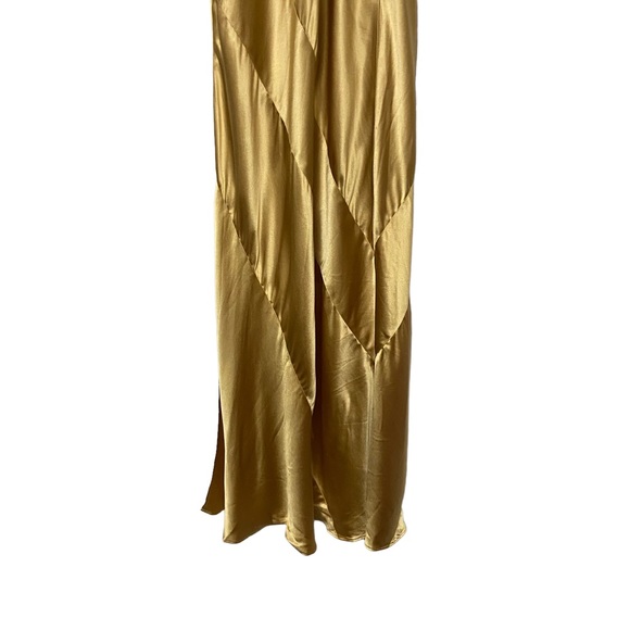 Vintage Victoria’s Secret Pure Silk Champagne Gold Rare Metallic Maxi Slip Dress - Picture 12 of 16